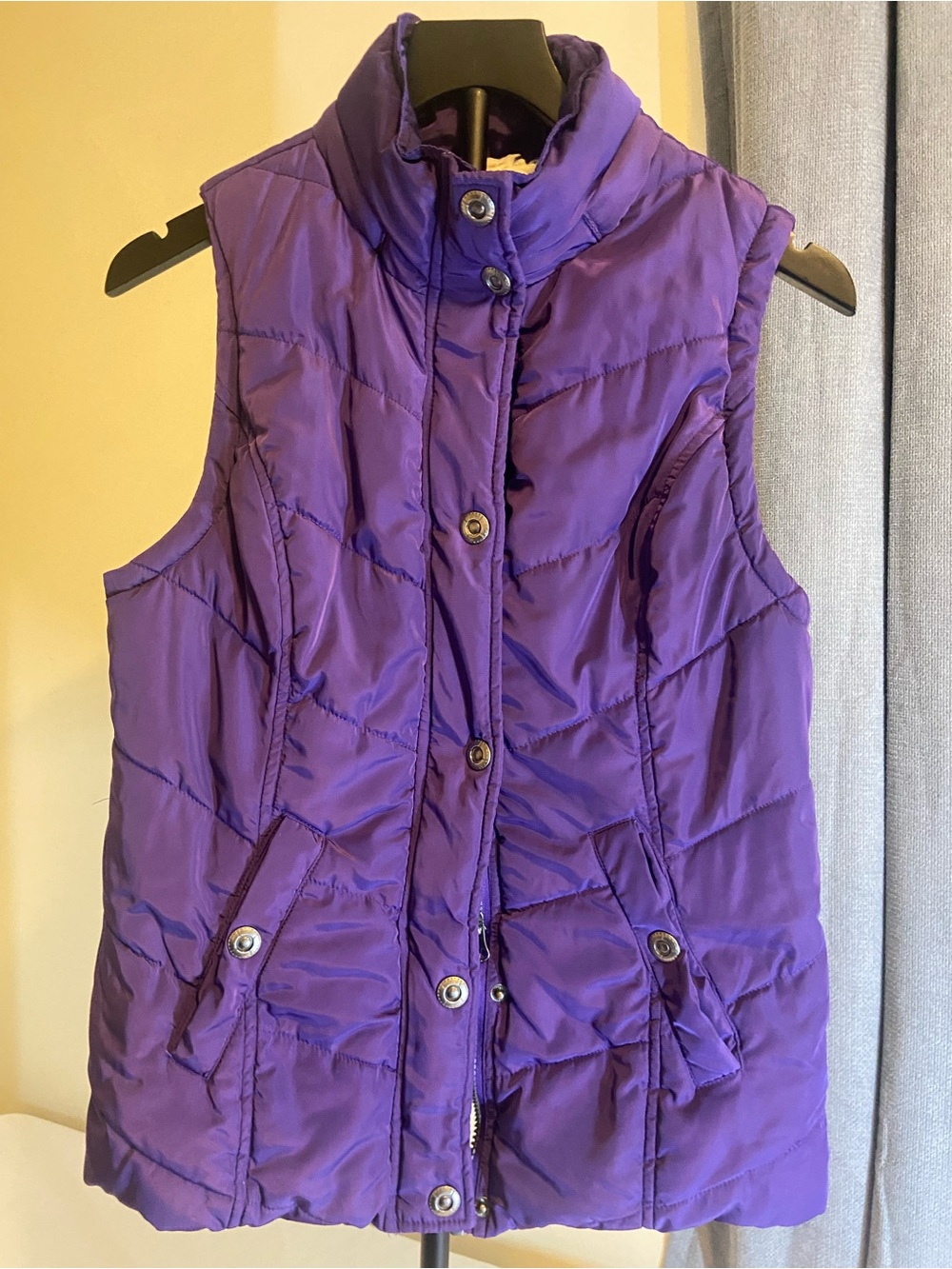 GreenTea Violet Quilted Puffer Vest